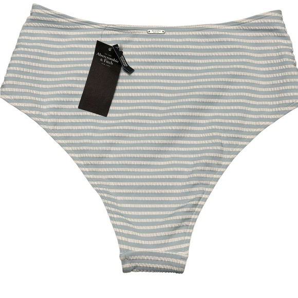 Abercrombie and Fitch Striped Blue and White Women's Bikini Set - Picture 3 of 7